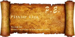 Pittler Elza névjegykártya